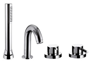 Palazzani DIGIT COLOR Chrome 12108910 bateria wannowa 4-otworowa dwuuchwytowa chrom
