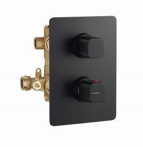 Palazzani MIS COLOR Black Mat 92259738 + 99277310 bateria podtynkowa z termostatem czarna