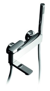 Palazzani MIS COLOR Chrome 56102510 bateria wannowa ścienna z zestawem natryskowym jednouchwytowa chrom