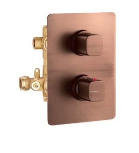 Palazzani MIS COLOR Copper 92259773 + 99277310 bateria podtynkowa z termostatem miedziana