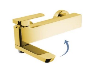 Palazzani MIS COLOR Gold 56115453 bateria wannowa ścienna jednouchwytowa złota
