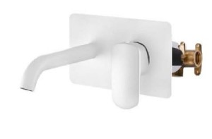 Palazzani MIS COLOR White Mat 56319343 + 99572099 bateria umywalkowa podtynkowa jednouchwytowa biała