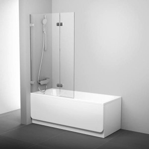 Ravak Brilliant BVS2-100 L 7ULA0A00Z1 chromowany parawan dwuczęściowy lewy nawannowy