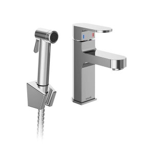 Ravak Chrome CR 112.00CR X070167 bateria umywalkowa z natryskiem bidetowym stojąca jednouchwytowa chrom