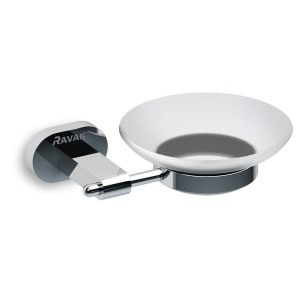 Ravak Chrome CR 200.00 X07P187 mydelniczka szklana z uchwytem naściennym chrom