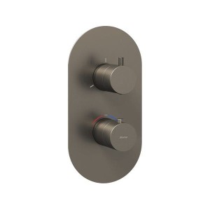 Ravak Espirit ES 067.20GB.O3.RB07C X070326 bateria termostatyczna podtynkowa dwuuchwytowa 3-drożna grafitowa