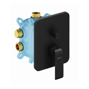 Ravak Flat FL 065.20BL X070179 bateria wannowa podtynkowa jednouchwytowa z przełącznikiem do R-box czarna