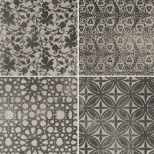 Płytki podłogowe patchwork szare Marazzi POWDER DECO LIBERTY DEKOR M003 75x75 ag 57914