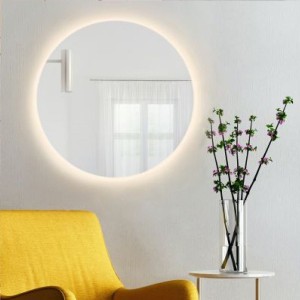 Smartwoods BRIGHT NO EDGES lustro 50 cm okrągłe z oświetleniem LED bez ramy barwa światła ciepła