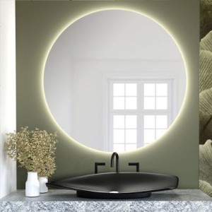 Smartwoods BRIGHT NO EDGES lustro 50 cm okrągłe z oświetleniem LED bez ramy barwa światła neutralna