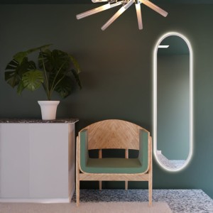 Smartwoods BRIGHT PASTILLE lustro 155x40 cm owalne z oświetleniem LED białe barwa światła neutralna