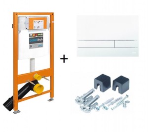 Werit Jomo Tech 174-91100700-00 Stelaż podtynkowy ze wspornikami 3w1 do WC H=112 + przycisk Exclusive biały mat 167-37001180-00