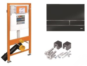 Werit Jomo Tech 174-91100700-00 Stelaż podtynkowy ze wspornikami 3w1 do WC H=112 + przycisk Exclusive czarny mat 167-37001120-00