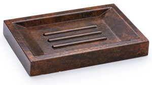 SVIS DESIGN Mydelniczka betonowa 15 cm SIRIUS SMOKED METAL czarno - miedziana