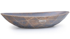 SVIS DESIGN Umywalka nablatowa betonowa DIAMOND BASIC COLORED BRUSH niebiesko - szara