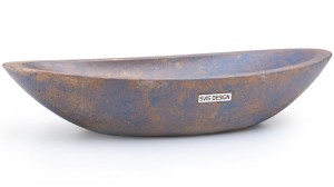SVIS DESIGN Umywalka nablatowa betonowa ORION BASIC COLORED BRUSH niebiesko - szara