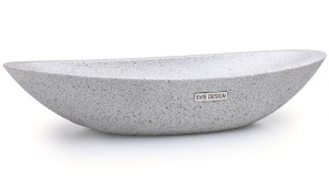 SVIS DESIGN Umywalka nablatowa betonowa ORION BASIC SANDBLASTED biała