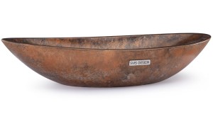 SVIS DESIGN Umywalka nablatowa betonowa ORION BASIC SMOKED METAL miedziano - czarna