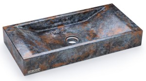 SVIS DESIGN Umywalka nablatowa betonowa SIRIUS BASIC ALCHEMY niebiesko - miedziana
