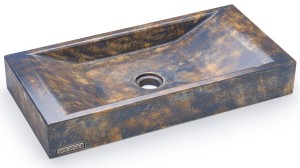 SVIS DESIGN Umywalka nablatowa betonowa SIRIUS BASIC GRANITE niebiesko - szara