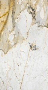 Spiek kwarcowy biały ze złotą żyłą Marazzi Grande Marble Look Calacatta Vena Vecchia Satin M7G5 160x320 6mm 