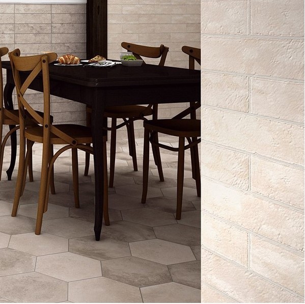 Gresy przetarte heksagonalne szare Realonda Memphis Gris 33x28,5 37623