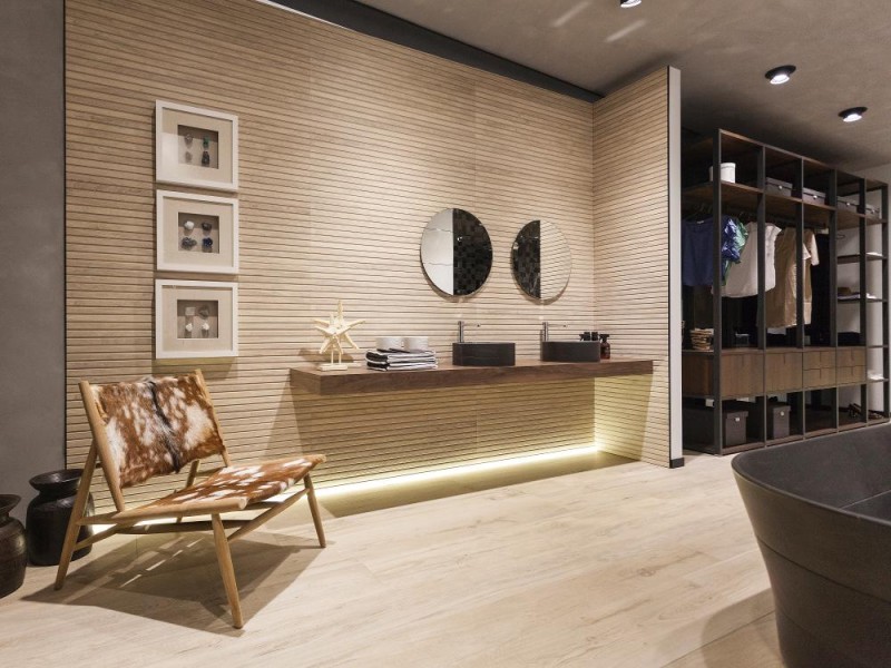 Płytki dekor-paseczki drewno beż Porcelanosa Lexington Maple P35800231 45x120 75416