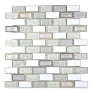 Mozaika mix cegiełka mały prostokąt jasno-szary perl Metropol MM 0621 30,0 x 30,0