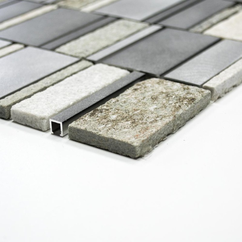 Mozaika mix prostokątna szara metal kamień Metropol MM 0201 29,8 x 29,4 102178