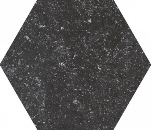 Płytki imitujące naturalny kamień Equipe Coralstone Hexagon Black 25.4x29.2