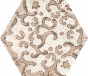 Sześciokątne plytki wzorzystę brązowe patchwork Clays Decoro Earth,Sand,Shell 21x18,2
