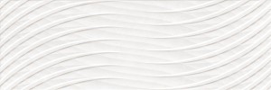 Płytki 3D ścienne przetarty beton fały białe Saloni Kroma Link Blanco FZX500 30x90