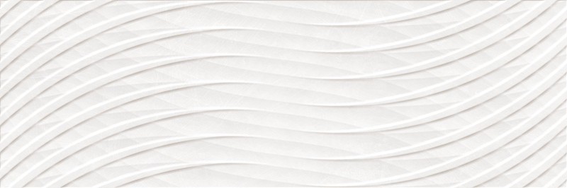 Płytki 3D ścienne przetarty beton fały białe Saloni Kroma Link Blanco FZX500 30x90 84081