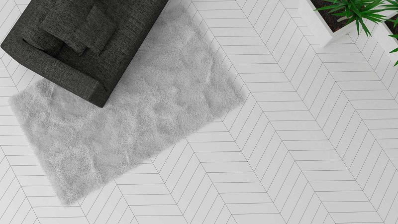 WOW Chevron Floor A Ice White Matt 9,8x52,2 płytka podłogowa 165927