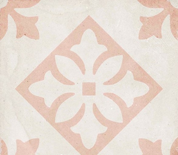Gresy małe w kwadracie z różowym wzorem Equipe Art Nouveau Padua Pink 20x20 41545
