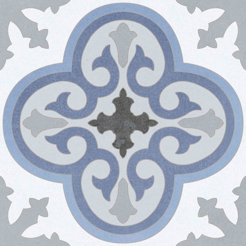 Płytki patchwork szaro-niebieskie grafitowe Mayolika Absolut Matanzas Patchwork 20X20 77771