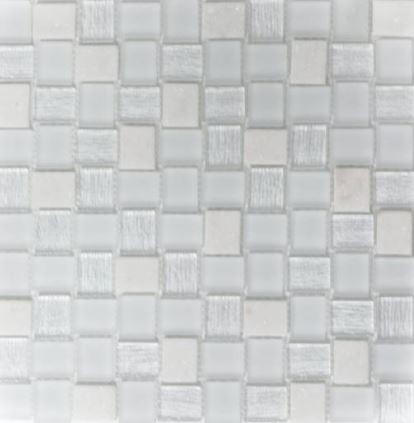 Mozaika mix szkło kamień białe Metropol MM 1253 27,3 x 27,3 85853