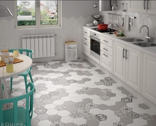 Gres heksagonalny monokolor szary Equipe Hexatile Gris mate 17,5X20 ir, crp 12561