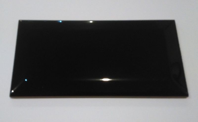 Ribesalbes Ceramica Bisel Negro Brillo 7,5x15 płytka ścienna 150249