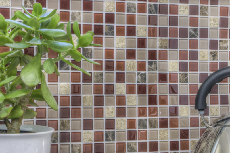 Mozaika mix bężowa brązowa szkło marmur Metropol MM 0112 30 x 30 73881
