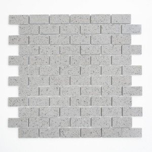 Mozaika prostokat smały rebrna szary Metropol MM 0134 32,5 x 30,0