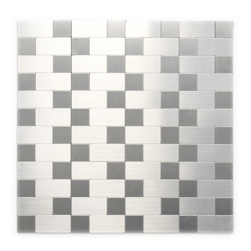 Mozaika srebrna aluminiowa mix kwadrat prostokąt Metropol MM 0113 30,5 x 30,5 103022