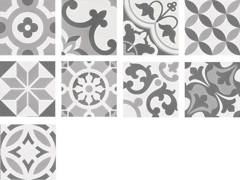 PŁYTKI PATCHWORKOWE WOW Cement Tradition Decor Mix Grey 18,5X18,5 tr 10957