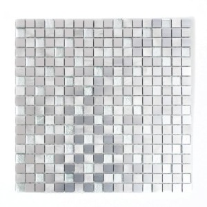 Mozaika srebrna alu mix w połysku mała kostka Metropol MM 0257 30,0 x 30,0