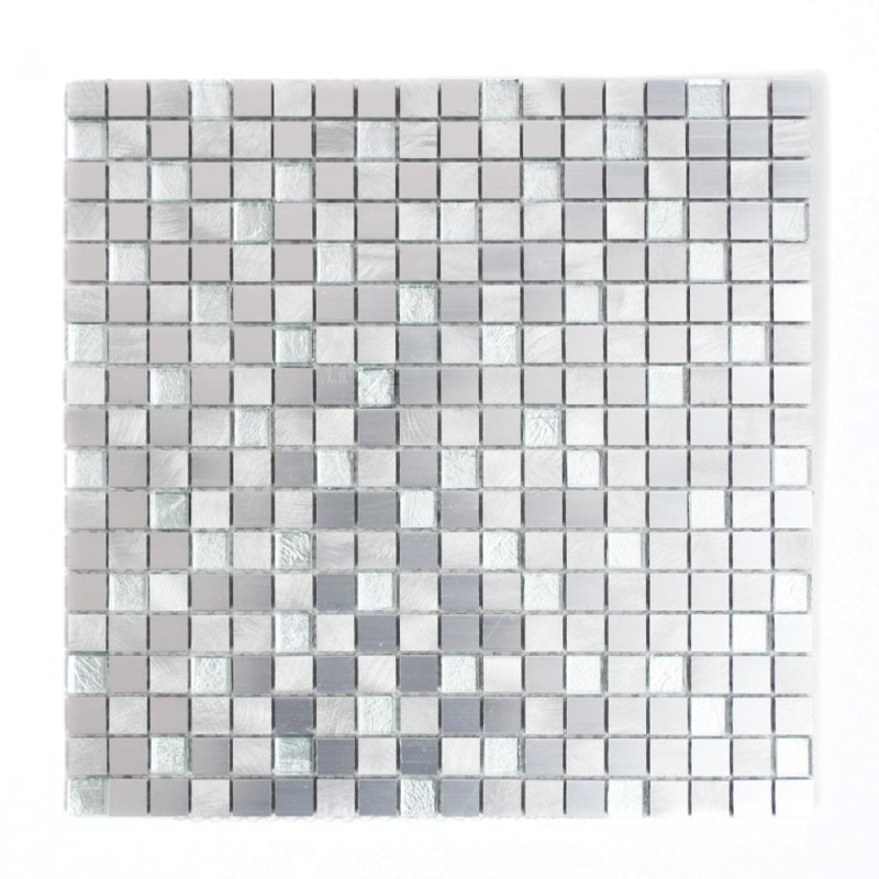 Mozaika srebrna alu mix w połysku mała kostka Metropol MM 0257 30,0 x 30,0 103031