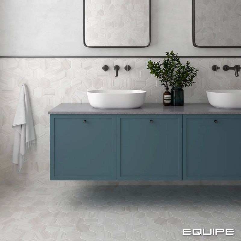 Equipe Lithos White 11,6x10,1 płytki gresowe heksagonalne imitujące kamień 127962