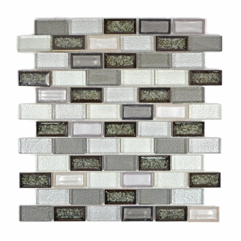 Mozaika mix cegiełka mały prostokąt szaro - czarna perl Metropol MM 0620 30,0 x 30,0 101773