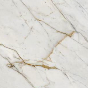 Płytki spiek kwarcowy wielkoformatowy marmur biały ze złotą żyłą Marazzi Grande Marble Look Golden White Matt M8AA 120x120