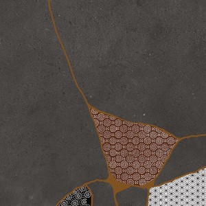Fioranese Kintsugi Japan Hibi Darkness 60,4x60,4 płytka imituąca kamień KTJ600R