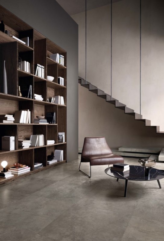 Gres wielkoformatowy beton loft ciemno szary Flaviker Hyper Silver Taupe PF60002450 120x120 77016